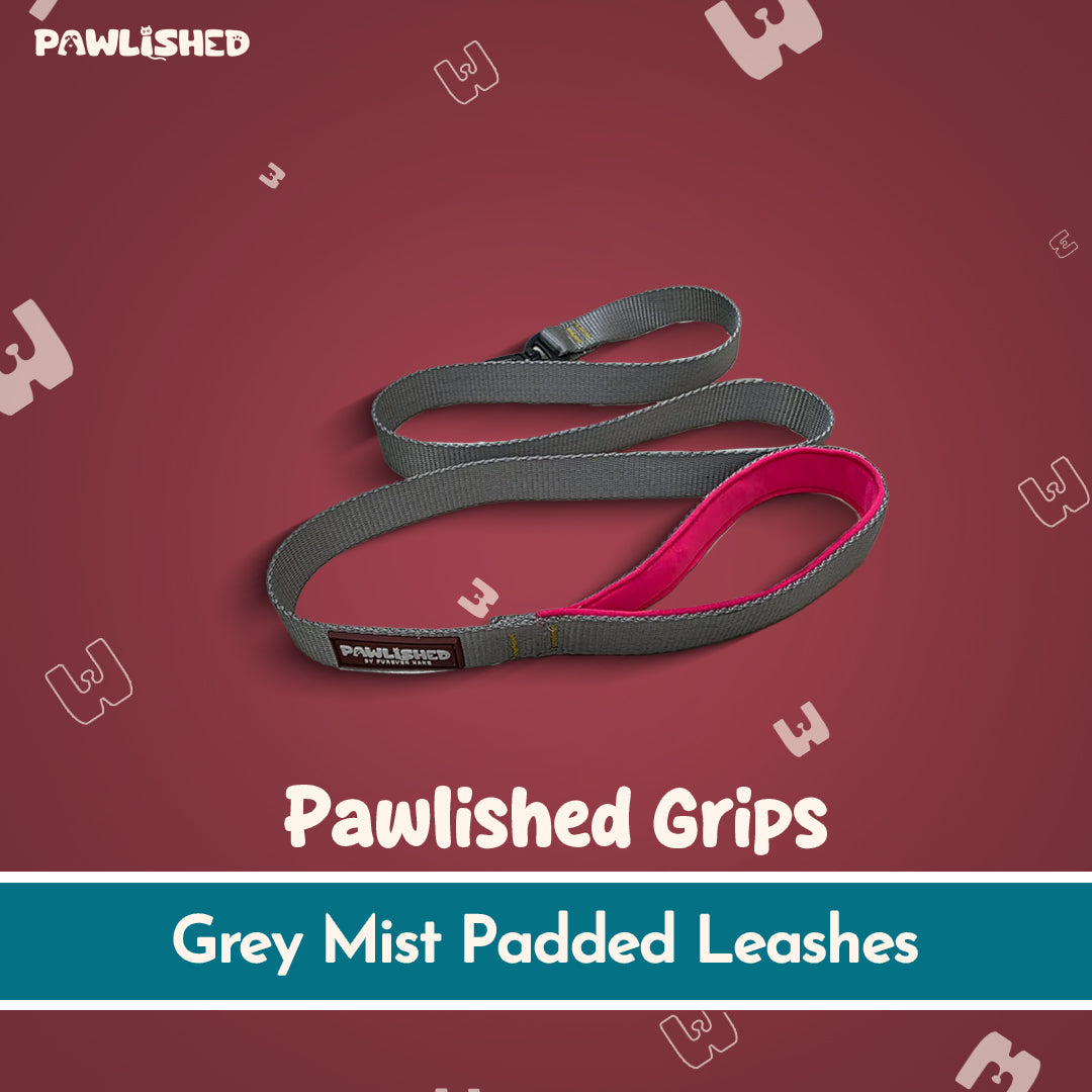 PAWLISHED Grips - Grey Mist Padded Leashes