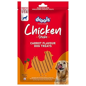 Drools Carrot Flavour Chicken Sticks Treat for Dogs