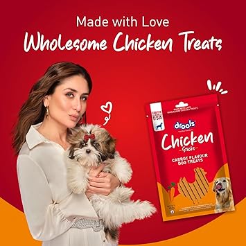 Drools Carrot Flavour Chicken Sticks Treat for Dogs