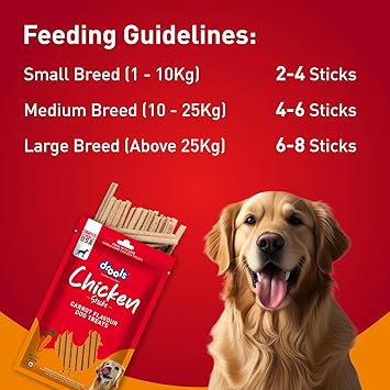Drools Carrot Flavour Chicken Sticks Treat for Dogs