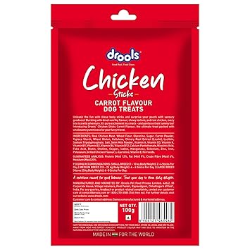 Drools Carrot Flavour Chicken Sticks Treat for Dogs