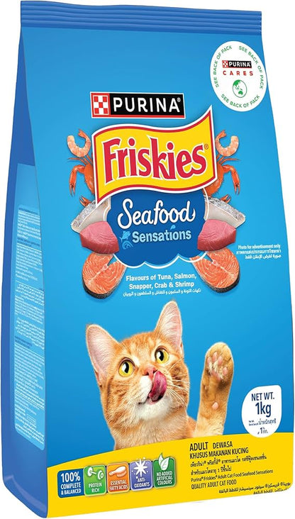 Purina Friskies Dry Cat Food: Savory Seafood Blend