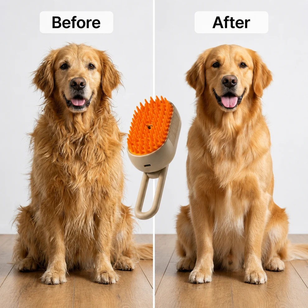 3-in-1 Steam Grooming Brush