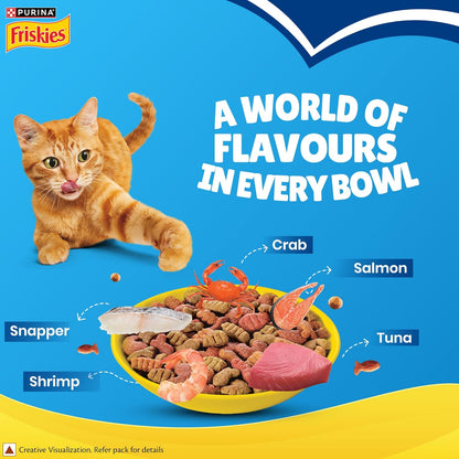 Purina Friskies Dry Cat Food: Savory Seafood Blend