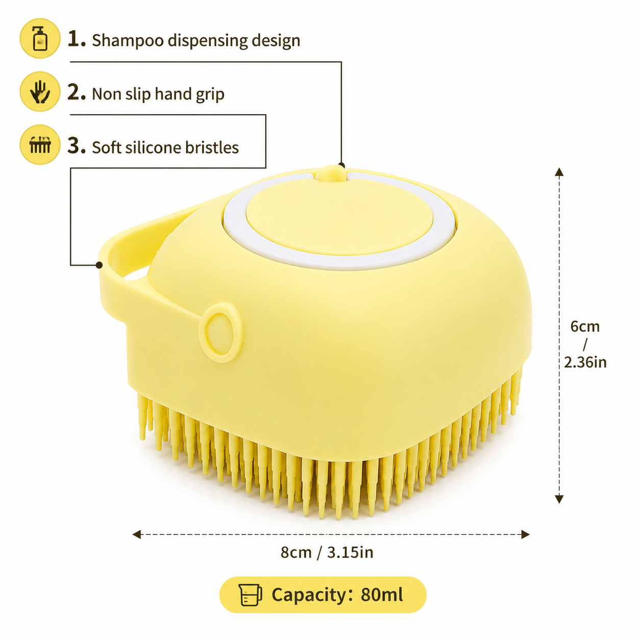 Pet Shampoo & Bath Brush