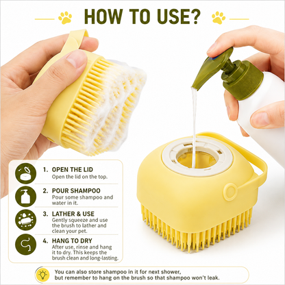 Pet Shampoo & Bath Brush