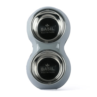Basil Melamine Double Bowl