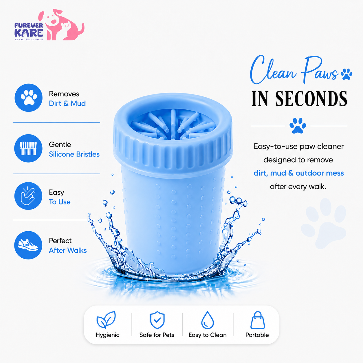 Pet Paw Cleaner with Soft Silicone Bristles