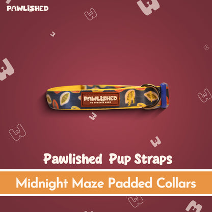 PAWLISHED Pup Straps - Midnight Maze Padded Collars