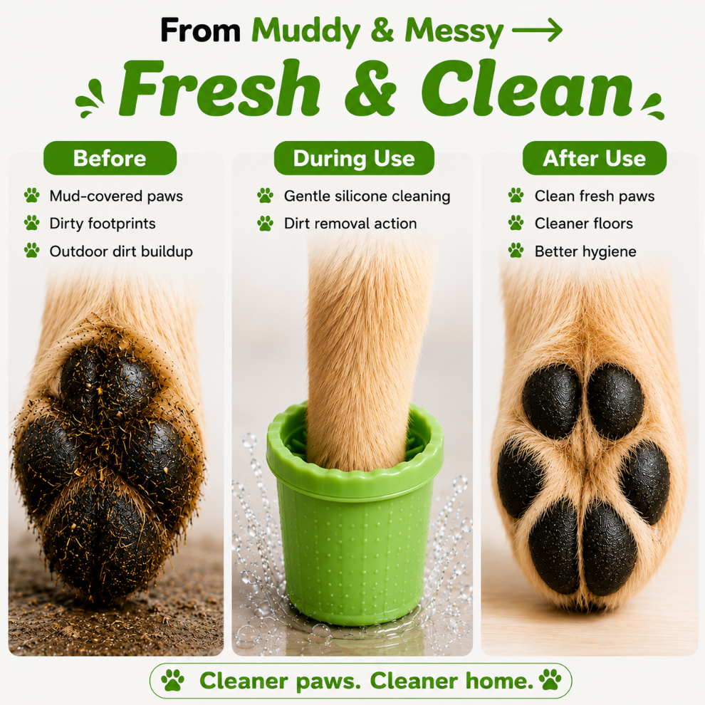 Portable Pet Paw Cleaner Cup with Soft Silicone Bristles