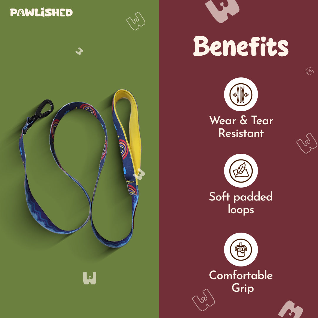 PAWLISHED Grips - Rainbow Romp Padded Leashes