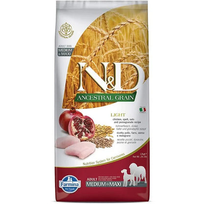 Farmina N&D ANCESTRAL (DRY) CHICKEN Light Adult Medium / Maxi