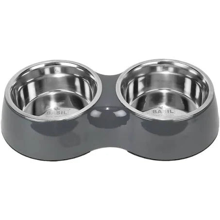 Basil Melamine Double Bowl